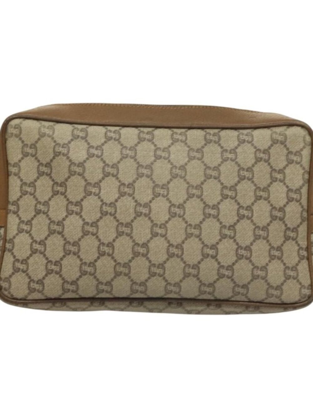 GUCCI GG Plus Supreme Clutch Bag PVC Beige Gold - Picture 2 of 16